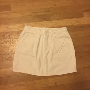 White denim mini skirt